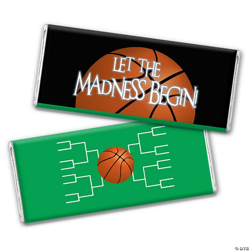 12ct Basketball Party Candy Favors Chocolate Bars Let the Madness Begin  – Green