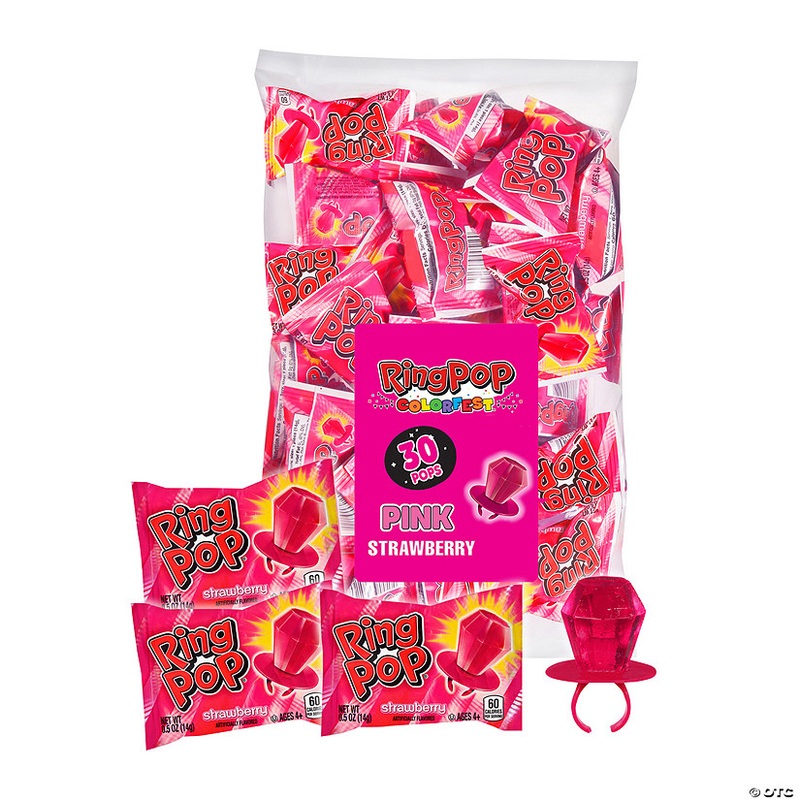 14 1/2″ x 9 1/2″ 14.8 oz. Pack of Pink Ring Pops – 30 Pc.