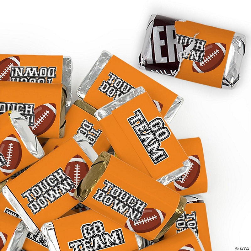 152 Pcs Orange Football Party Candy Favors Hershey’s Miniatures Chocolate – Touchdown