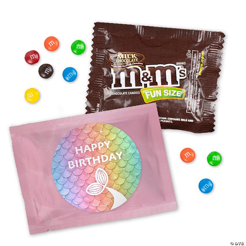 24ct Mermaid Birthday Candy M&M’s Party Favor Packs (24ct) – Milk Chocolate – by Just Candy