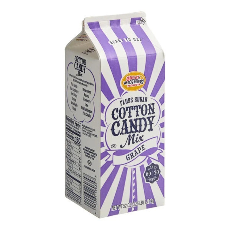 Cotton Candy Floss Sugar – Grape: Half Gallon Carton