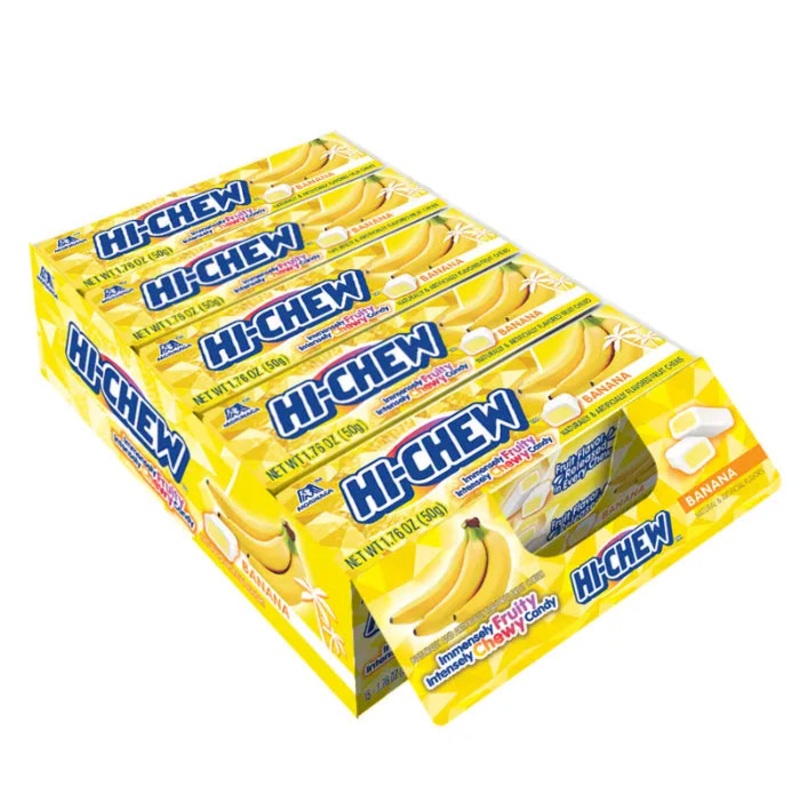 Hi-Chew Fruit Chews 10-Piece Candy Packs – Banana: 15-Piece Box