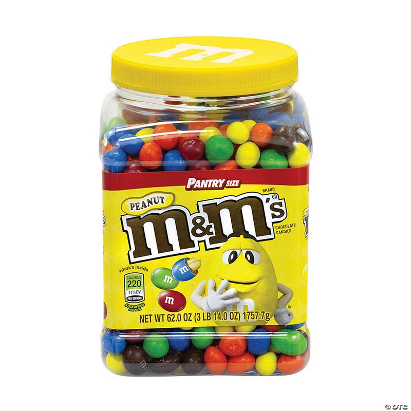 M&M’s Milk Chocolate Peanut Candies Jar, 62 oz