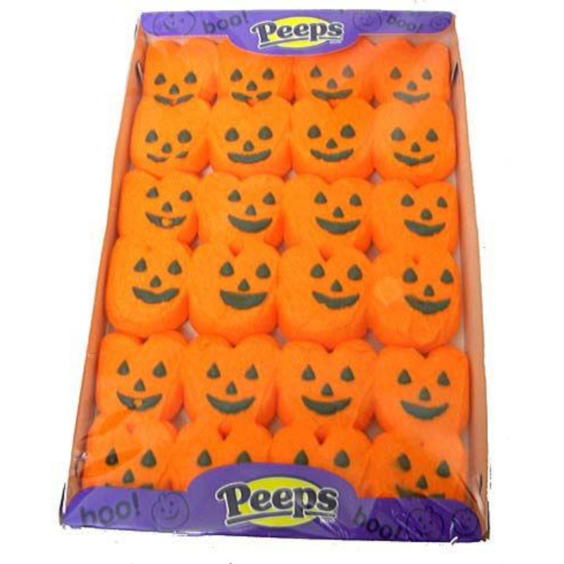 Marshmallow Peeps Pumpkin 24 Pack Tray Full Case