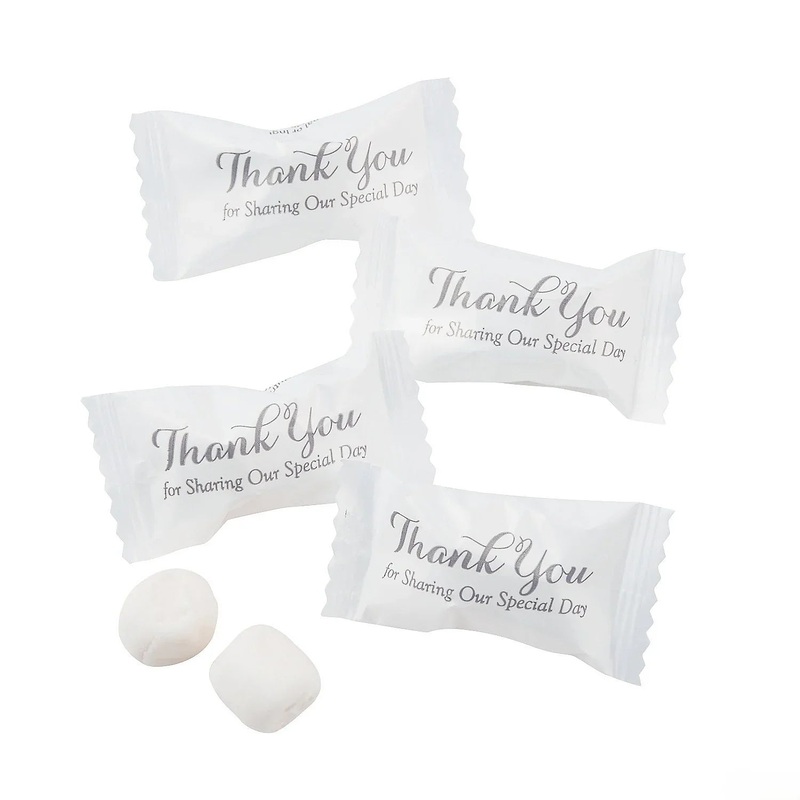 Thanks Wedding Theme Wrapped Buttermint Creams: 108-Piece Bag