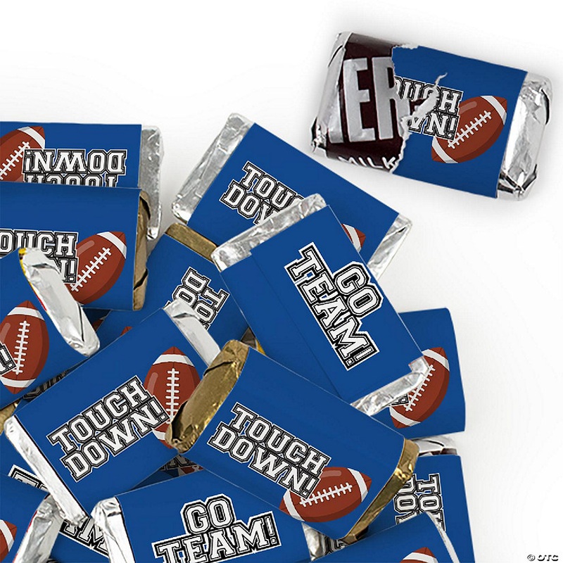 102 Pcs Blue Football Party Candy Favors Hershey’s Miniatures Chocolate – Touchdown