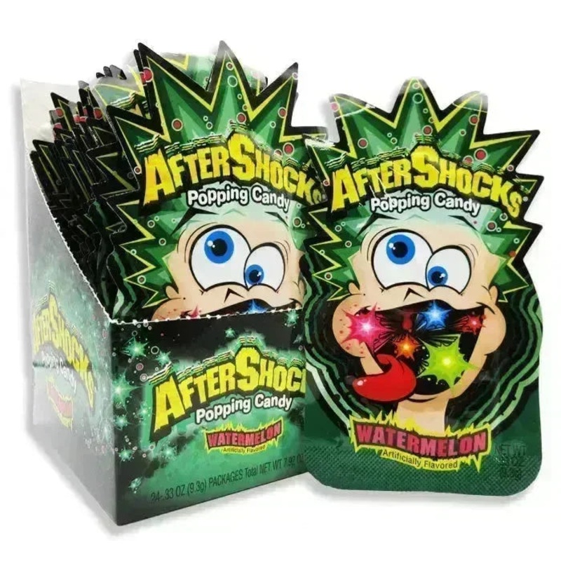 Aftershocks Popping Candy – Watermelon: 24-Piece Box