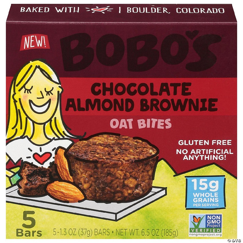 Bobo’s Oat Bars – Oat Bite Chocolate Almond Brownie – Case of 6-5/1.3 OZ