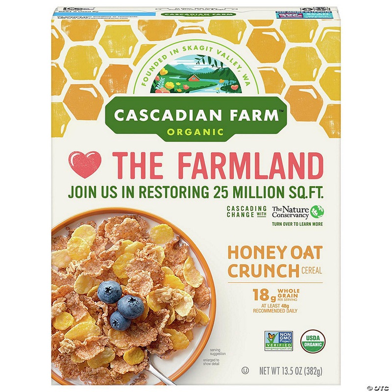 Cascadian Farm Cereal Honey Oat Crunch 13.5 oz (Pack of 10)
