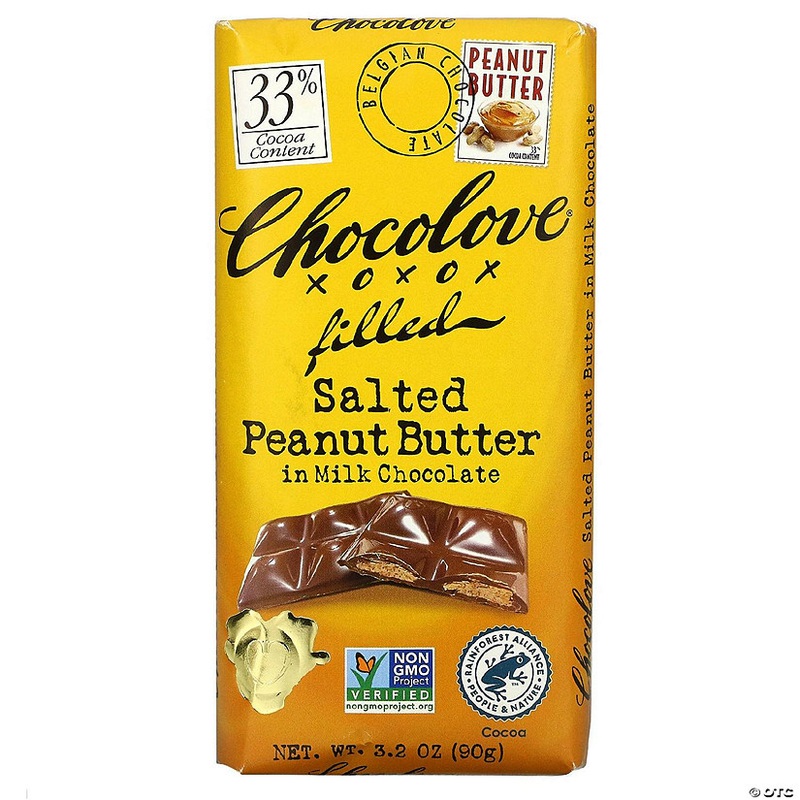Chocolove – Bar Salt Peanut Butter Filled Milk Chocolate 3.2 oz (Pack of 10)