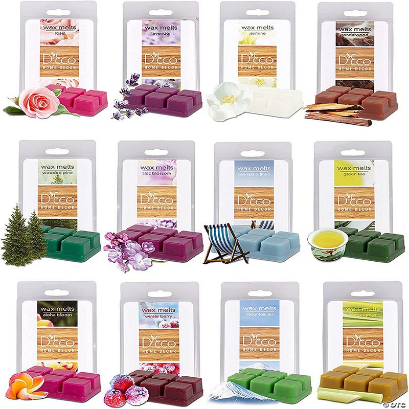 D’Eco Scented Wax Melts Variety Set -12 Assorted 6pc Cube Sets for Electric Wax-  Great Xmas Gift and Stocking Stuffer