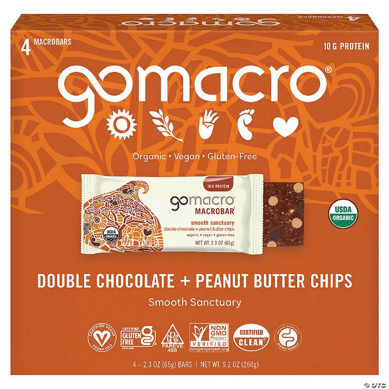 Gomacro Bar Double Chocolate Peanut Butter Chip 4Ct 9.2 oz (Pack of 7)