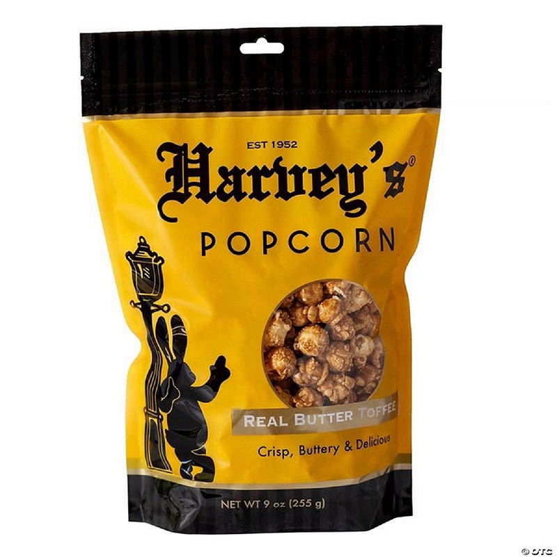 Harveys 6056560 9 oz Real Butter Bagged Toffee Popcorn, Pack of 12