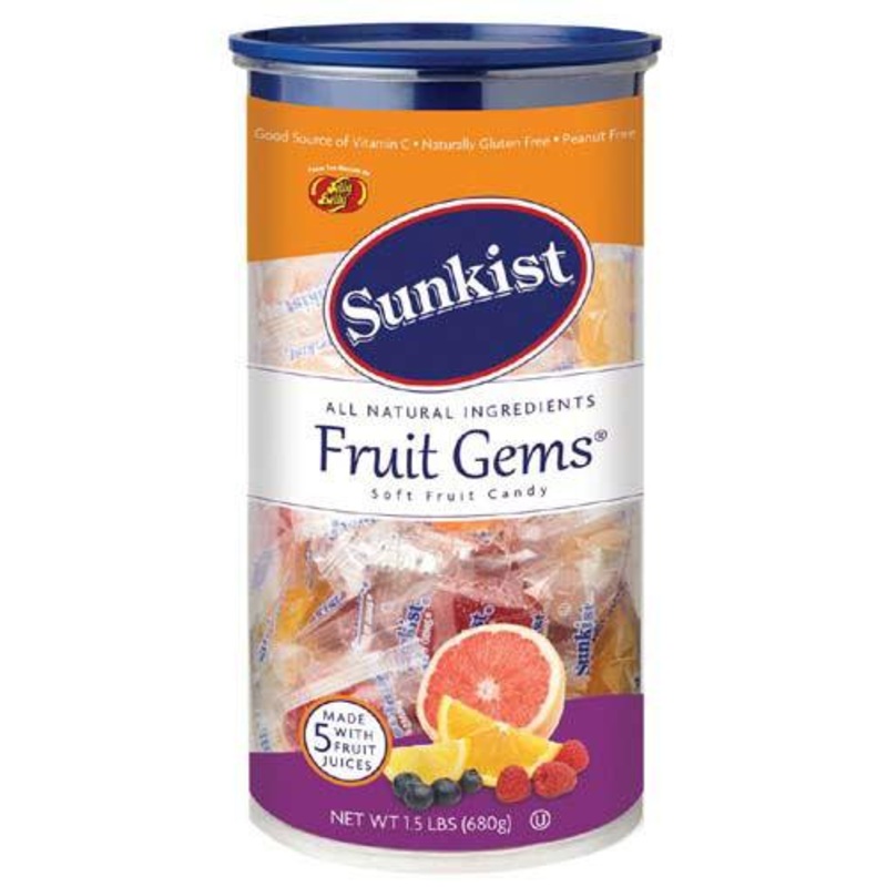 Jelly Belly Sunkist Fruit Gems 1.5 Pound Jar