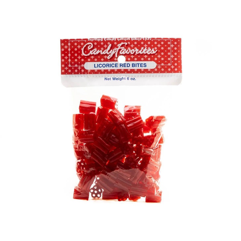 Licorice Bites Red Cherry 6 Ounce Peg Bags