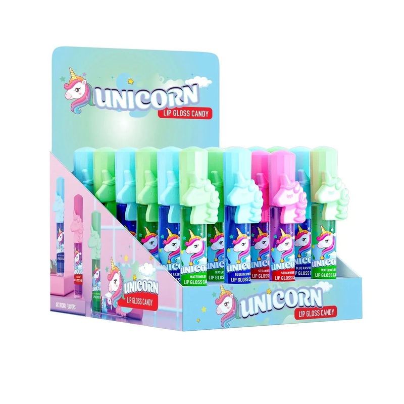 Unicorn Lip Glass Candy: 24-Piece Display