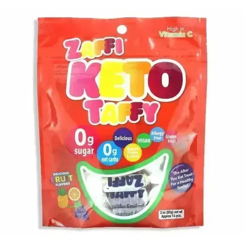Zolli Zaffi Keto Taffy Assorted Fruit: 24-Piece Case