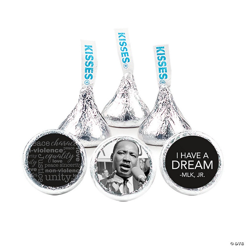 180 Pcs Martin Luther King Day Candy Chocolate Hershey’s Kisses Bulk (2lb) MLK