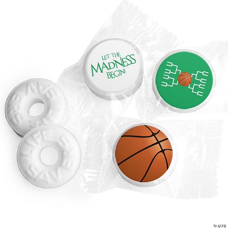 300ct Basketball Party Favors DIY LifeSavers Mints & Stickers Let the Madness Begin – Green