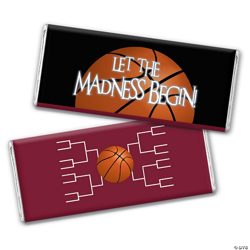 36ct Basketball Party Candy Favors Chocolate Bars Let the Madness Begin  – Maroon