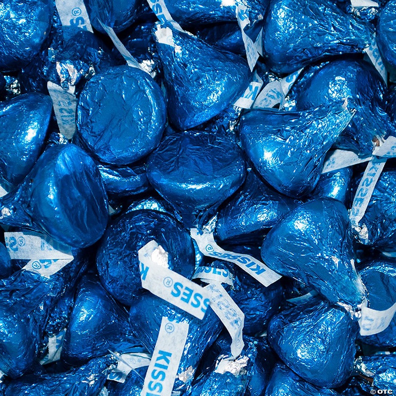 90 Pcs Dark Blue Candy Hershey’s Kisses Milk Chocolates