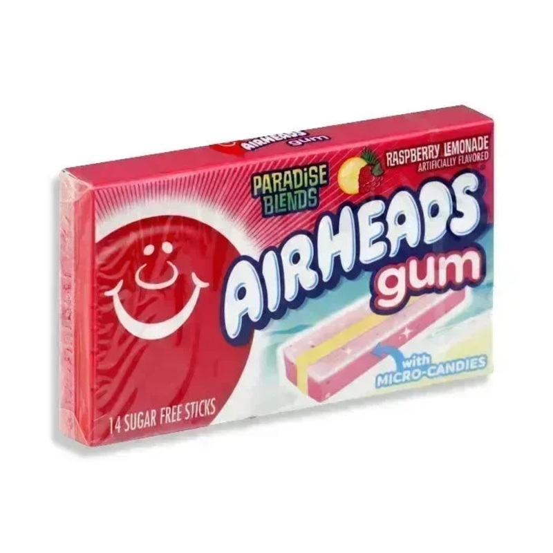 Airheads Raspberry Lemonade Gum Sticks: 12-Piece Display