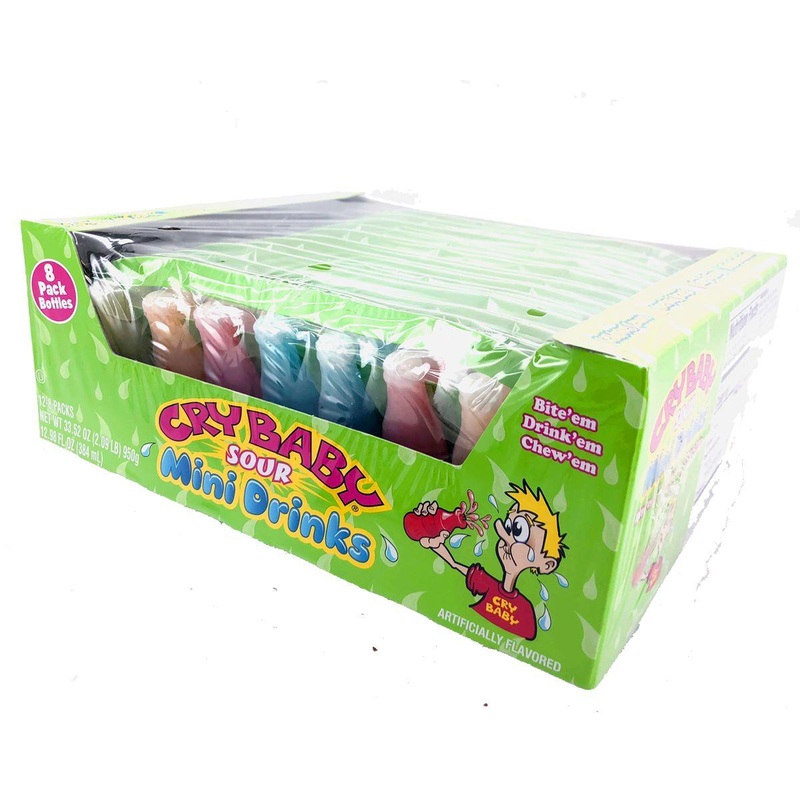 Cry Baby Sour Mini Drinks Sour Fruit Bottles 8 Pak
