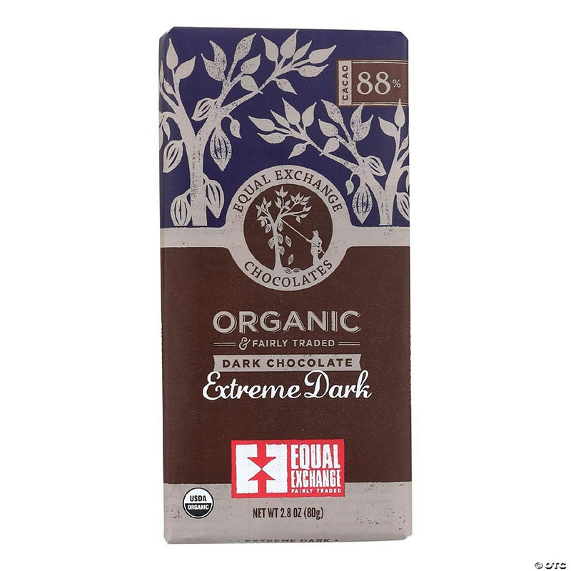 Equal Exchange Organic Chocolate Bar – Extreme Dark – 2.8 oz (Pack of 12)