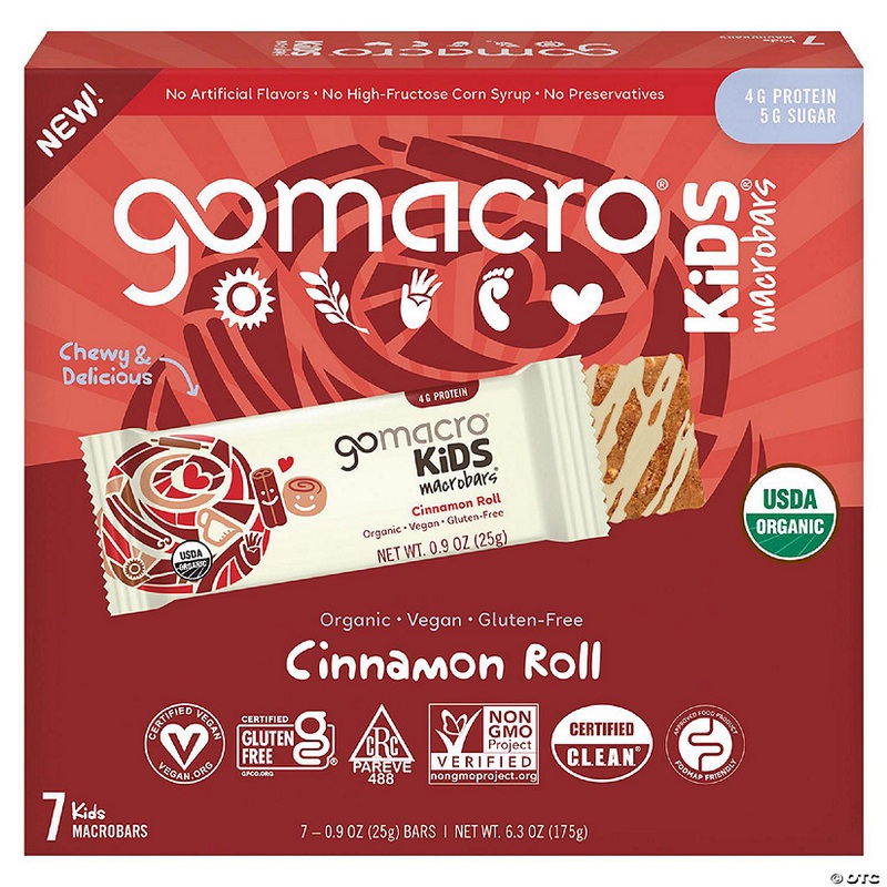 Gomacro Bar Cinnamon Roll Kids 7Pk 6.3 oz (Pack of 7)