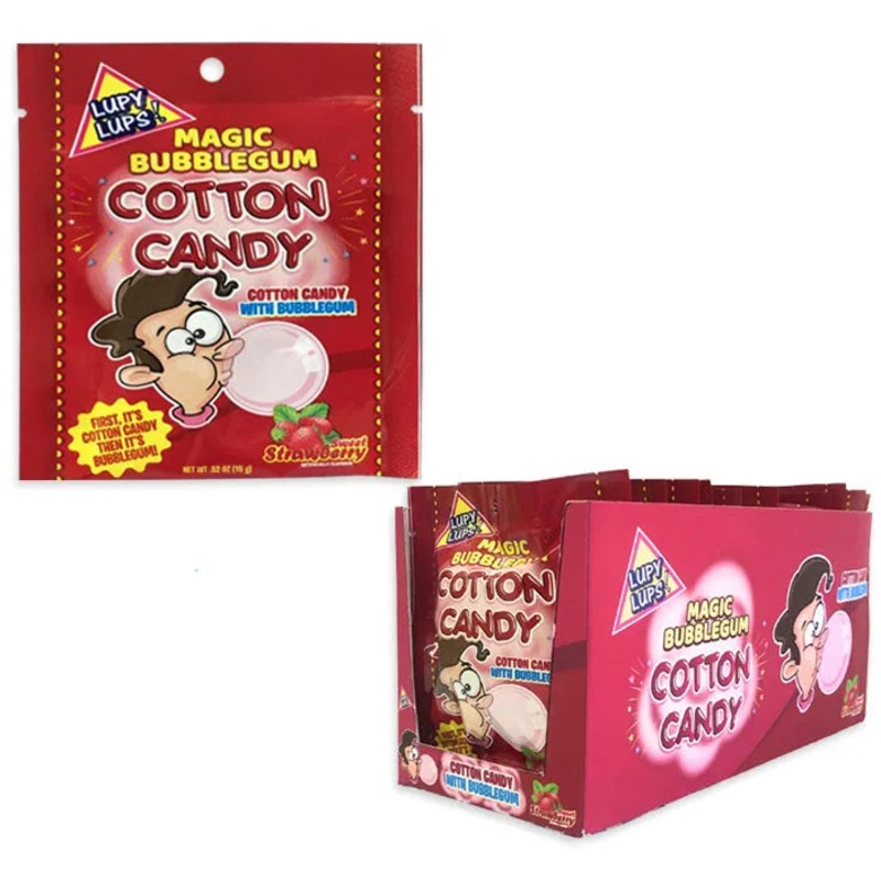 Lupy Lups Magic Bubblegum Cotton Candy – Strawberry: 12-Piece Box