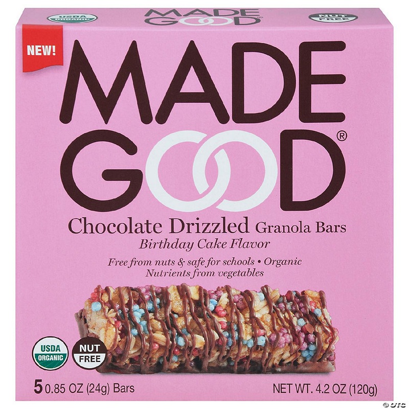 Made Good – Granola Bar Chocolate Drizzled Birthday Cake – Case of 6 – 5 / .85 OZ