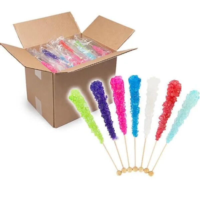 Rock Candy Crystal Sticks Assortment – Wrapped: 120-Piece Case
