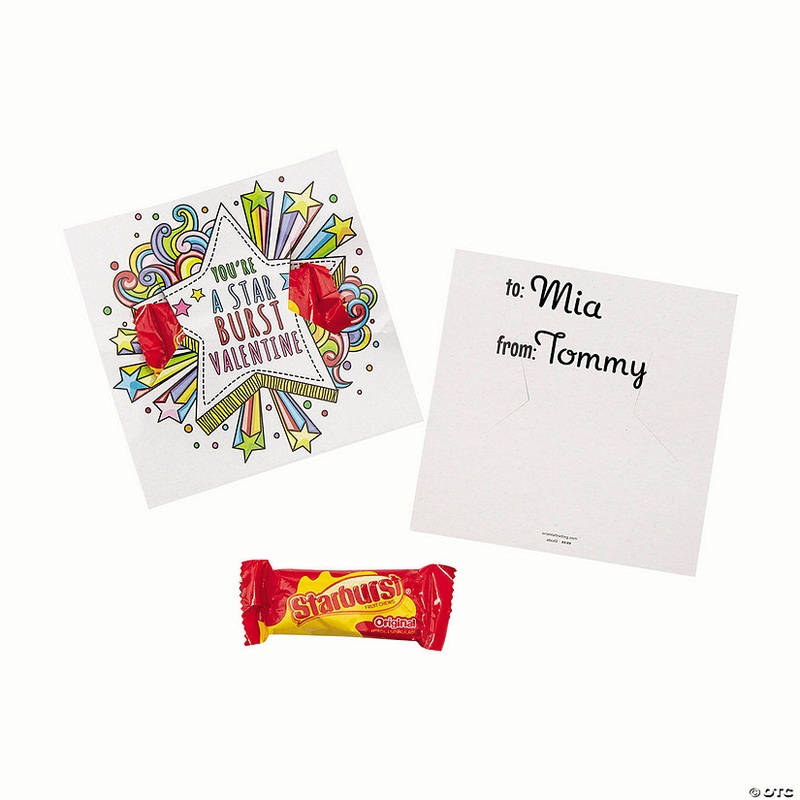 Starburst Fun Size Fruit Chews Candy Valentine Exchanges with Card for 24
