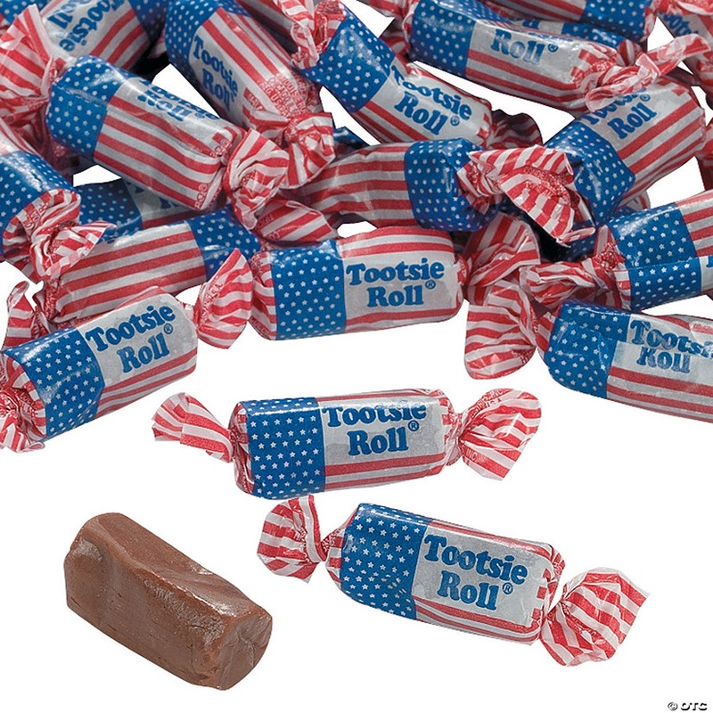 Tootsie Roll Patriotic USA Flag Midgees Chocolate Candy – 70 Pc.