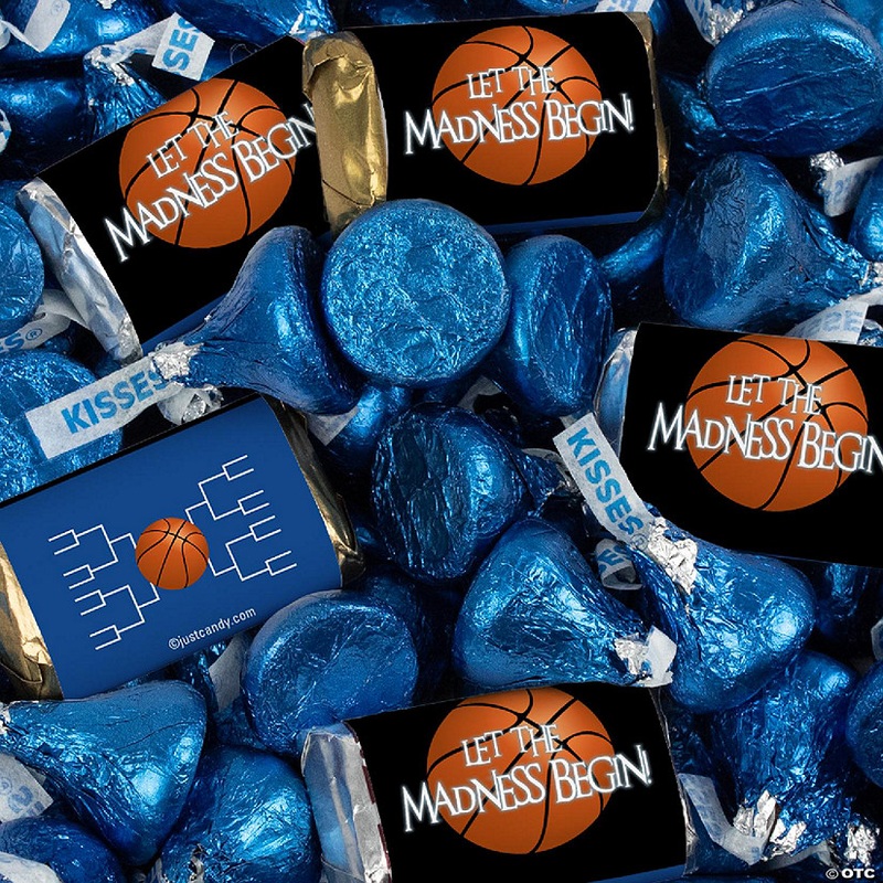 128 Pcs Basketball Party Candy Favors Chocolate Mix Let the Madness Begin (1.58 lbs, Approx. 128 Pcs) – Blue