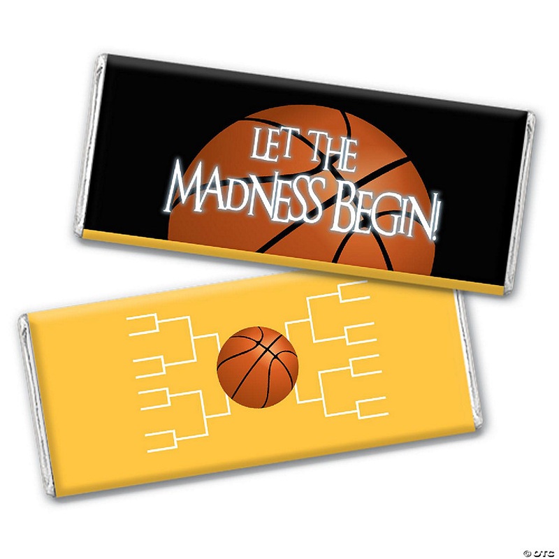 12ct Basketball Party Candy Favors Chocolate Bars Let the Madness Begin  – Yellow