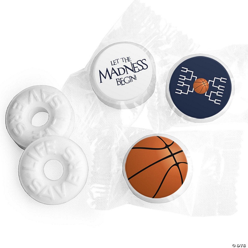 300ct Basketball Party Favors DIY LifeSavers Mints & Stickers Let the Madness Begin – Navy
