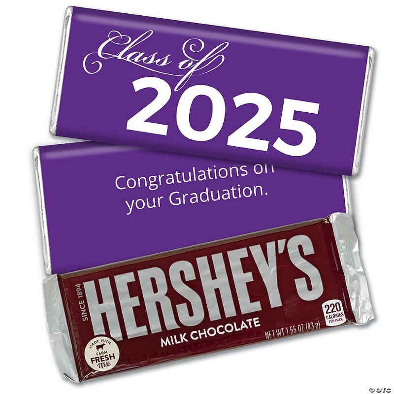 36ct Purple Graduation Candy Party Favors Class of 2025 Hershey’s Chocolate Bars by Just Candy