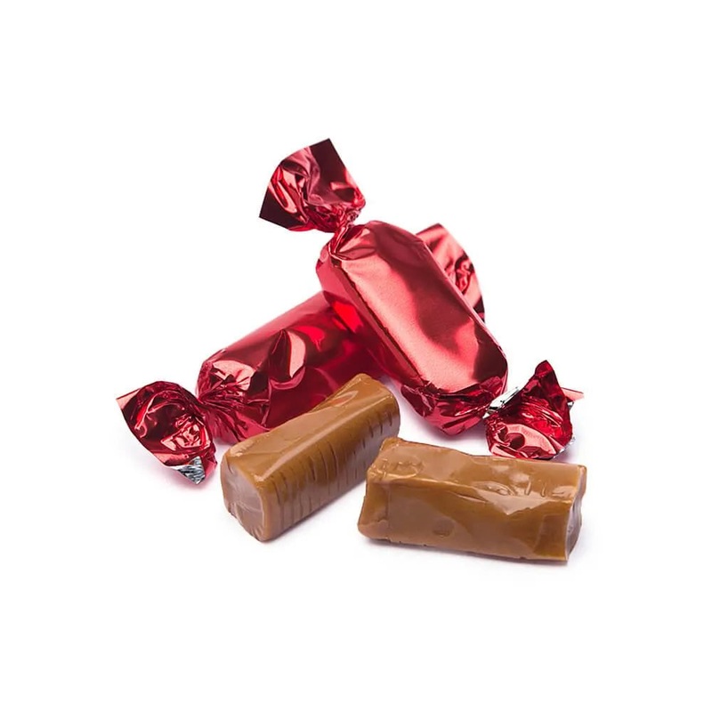 Foiled Caramel Candy – Red: 180-Piece Bag