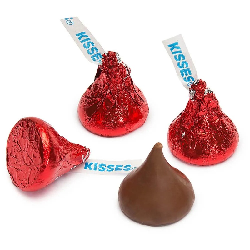 Hershey’s Kisses Red Foiled Milk Chocolate Candy: 11LB Case