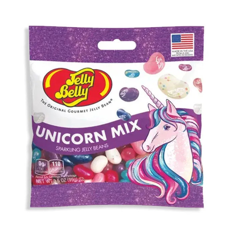 Jelly Belly Sparkling Unicorn Mix Peg Bags: 12-Piece Case