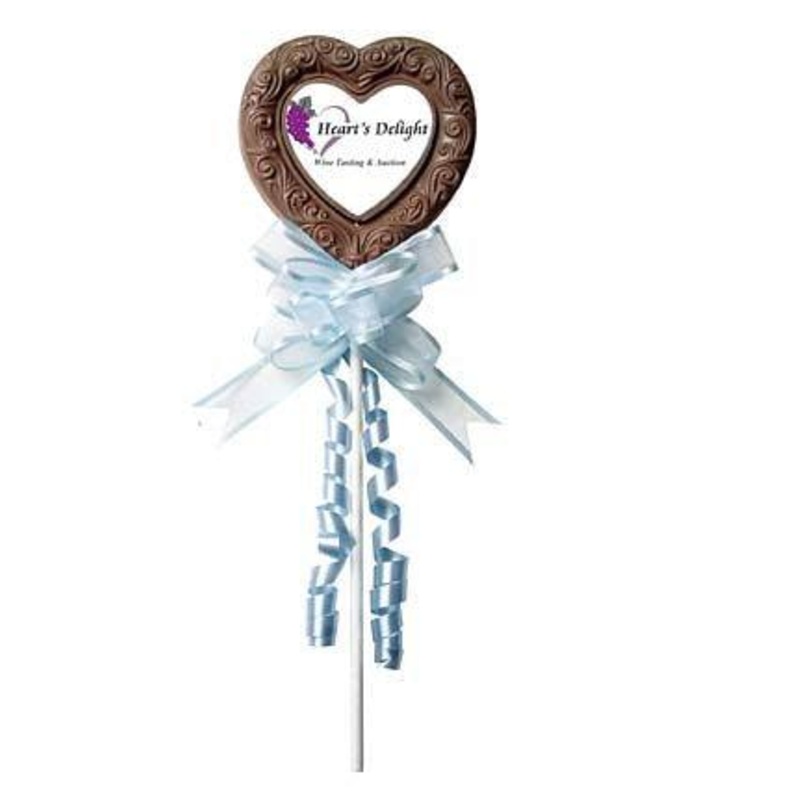 Jumbo Custom Chocolate Heart Shaped Lollipops