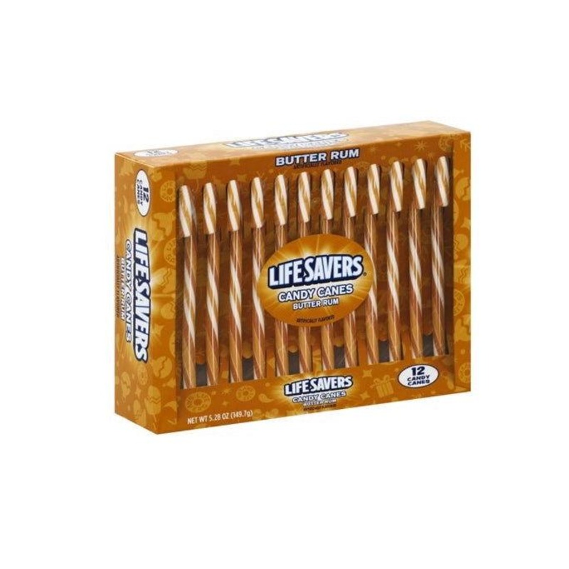 Lifesavers Butter Rum Candy Canes 12 Piece Tray