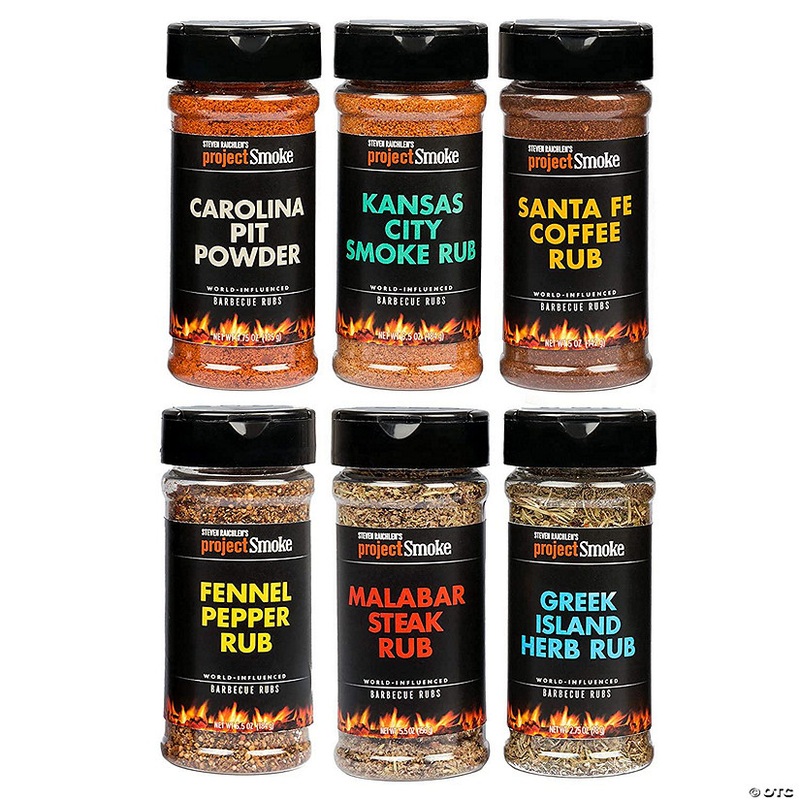 STEVEN RAICHLEN’S Project Smoke BBQ Spice Rub Seasoning Combo Pack – 6 Pack World Wide Barbeque