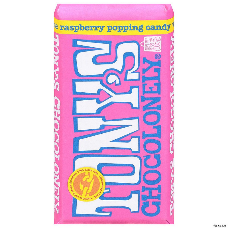 Tonys Chocolonely Bar Chocolate White Raspberry Pop 6.35 oz (Pack of 15)