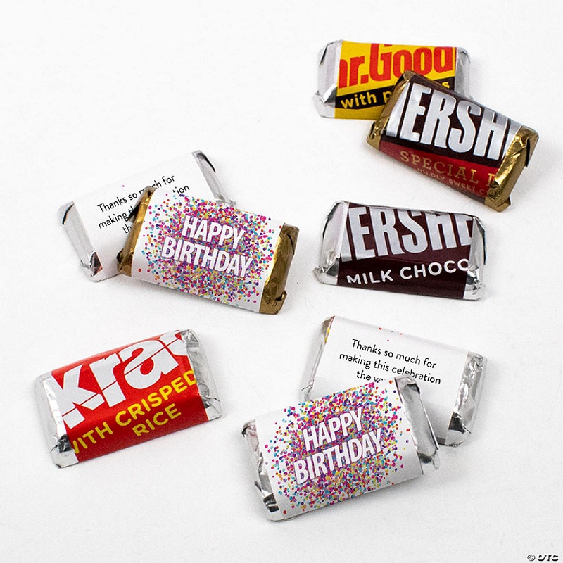 102 Pcs Confetti Birthday Candy Party Favors Hershey’s Miniatures Chocolate – No Assembly Required