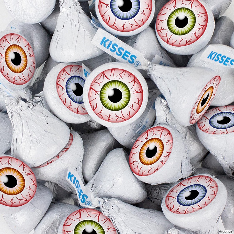 180 Pcs Halloween Party Candy Chocolate Hershey’s Kisses (2lb) – Eyeballs