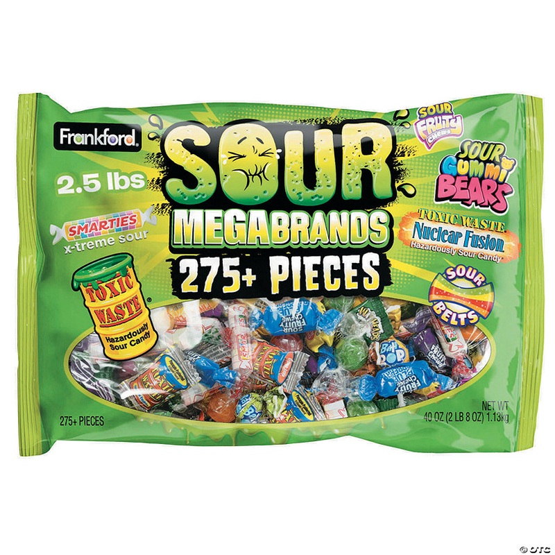 2.5 lbs. Sour Candies Brand Name Mega Mix Assortment – 275 Pc.