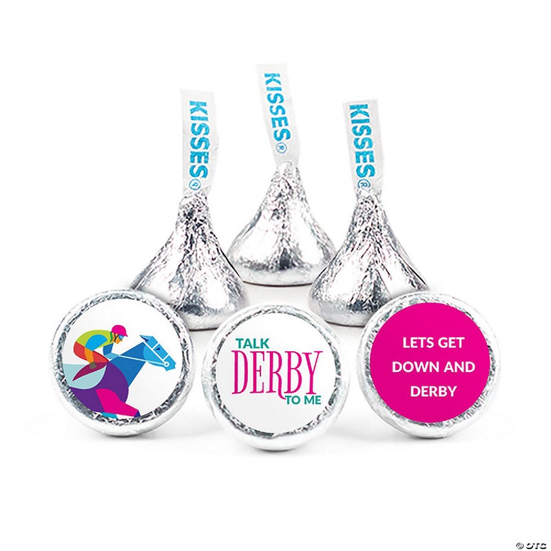 90 Pcs Kentucky Horse Derby Candy Hershey’s Kisses Milk Chocolate Party Favors (1lb, Approx. 90 Pcs) – No Assembly Required – By Just Candy