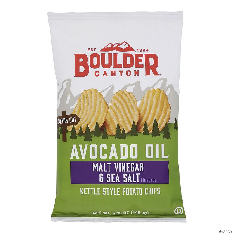 Boulder Canyon – Kettle Chips – Malt Vinegar and Sea Salt – Case of 12 – 5.25 oz.